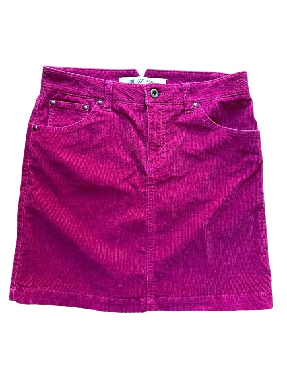 GAP Jeans Stretch Magenta Pink Corduroy Mini Skirt Women’s Size 8